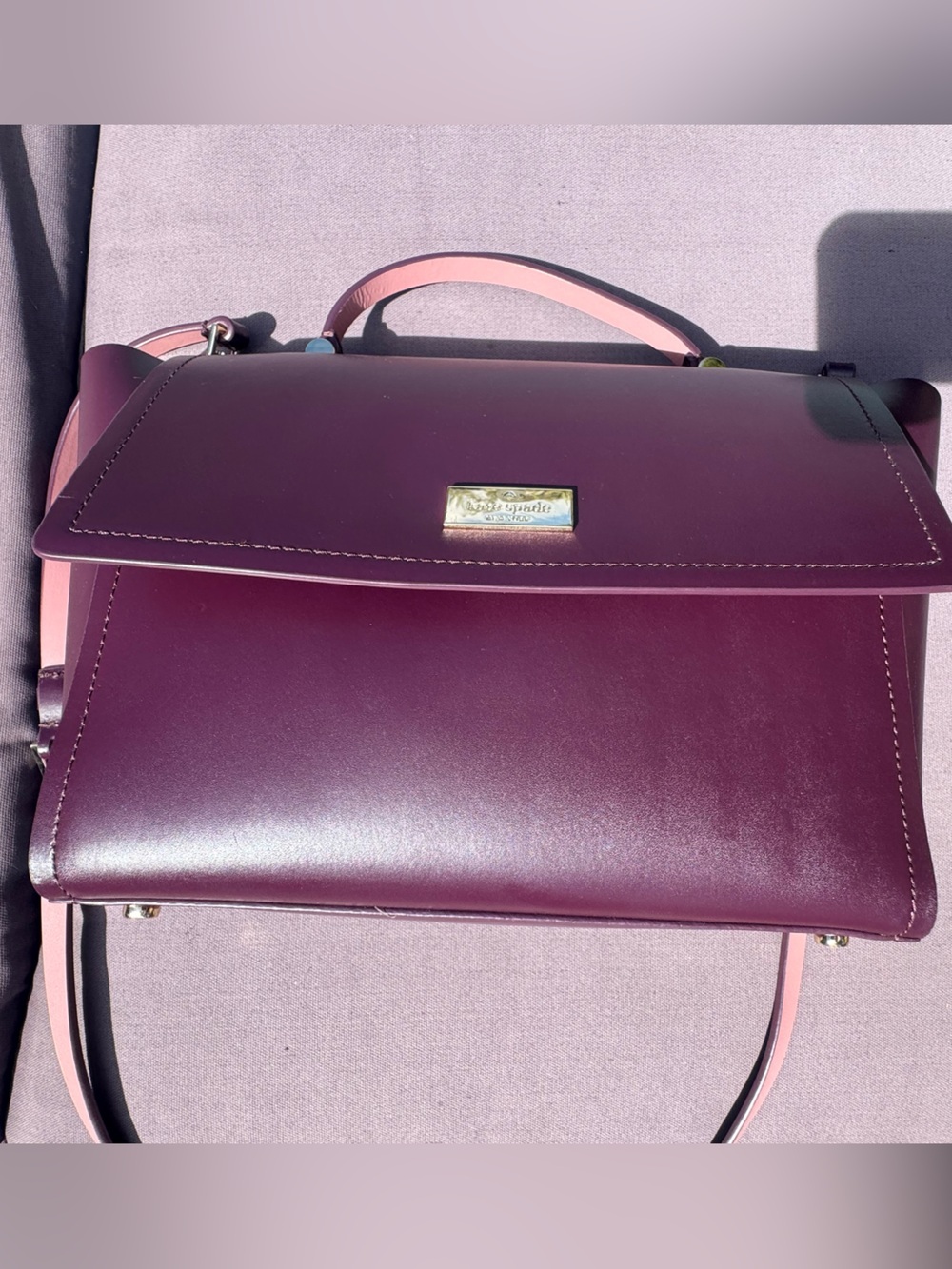 Kate Spade Magnolia Park Large Laurel Satchel Moody Plum Leather Crossbody
VGUC - Picture 5 of 16